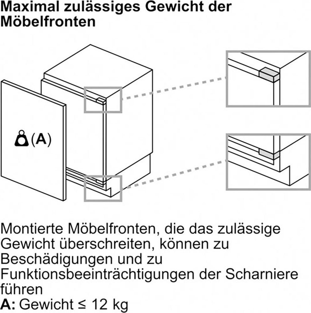NEFF Einbaukühlschrank N 50 KU1212FE0, 82 cm hoch, 59,8 cm breit