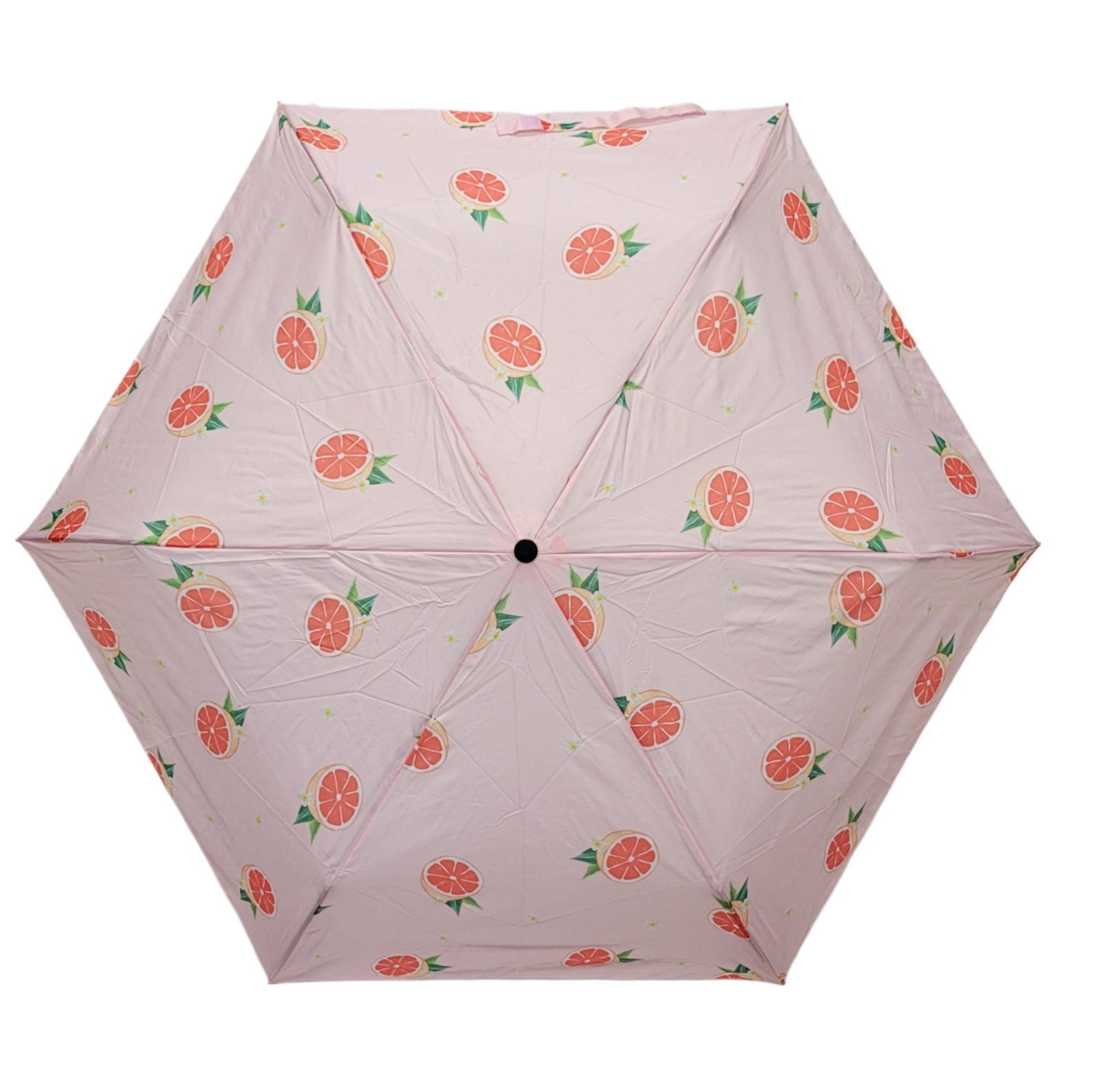 Dr. Neuser Taschenregenschirm kleiner kompakter Regenschirm ohne Automatik, Fiberglaskomponenten, lustiger Print, Orangen