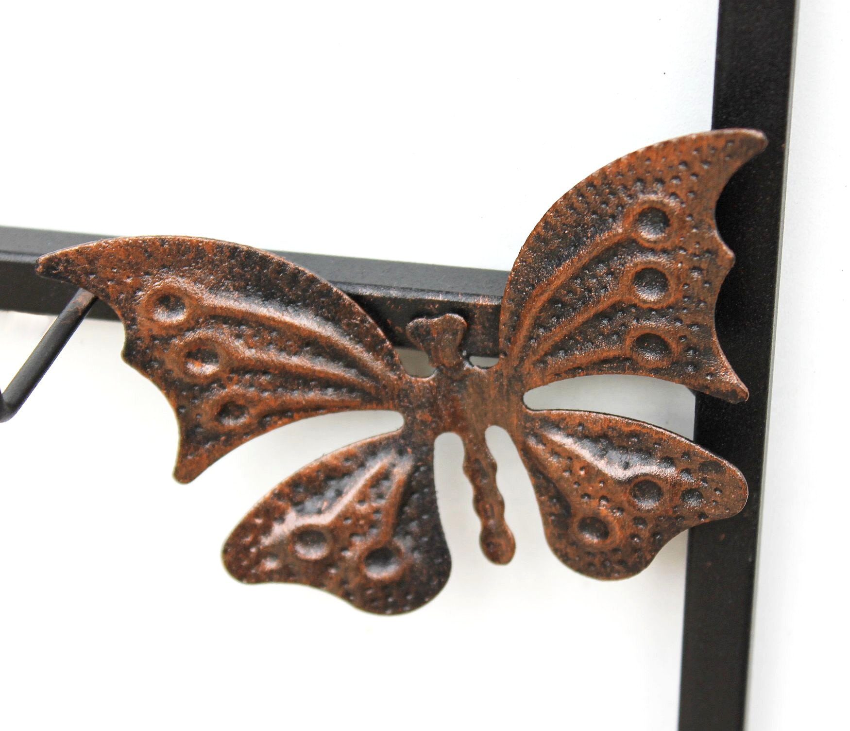 DanDiBo Gläserhalter Tassenhalter Wand Schwarz Metall 60 cm 93850 Tassenhaken Küche Vintage Antik Becherhalter Tassenständer Tassenregal Wandmontage