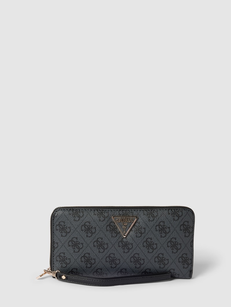 Portemonnaie mit Label-Details Modell 'LAUREL' in graphit