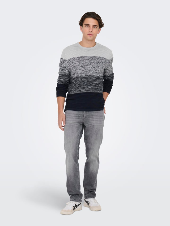 Only&Sons Regular Jeans Denim Hose 5-Pocket ONSWEFT in Hellgrau günstig kaufen