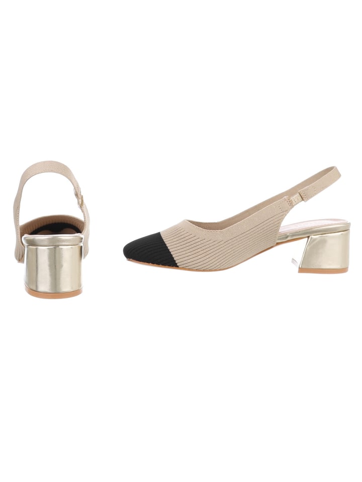 Ital-Design High Heel in Gold und Schwarz günstig kaufen