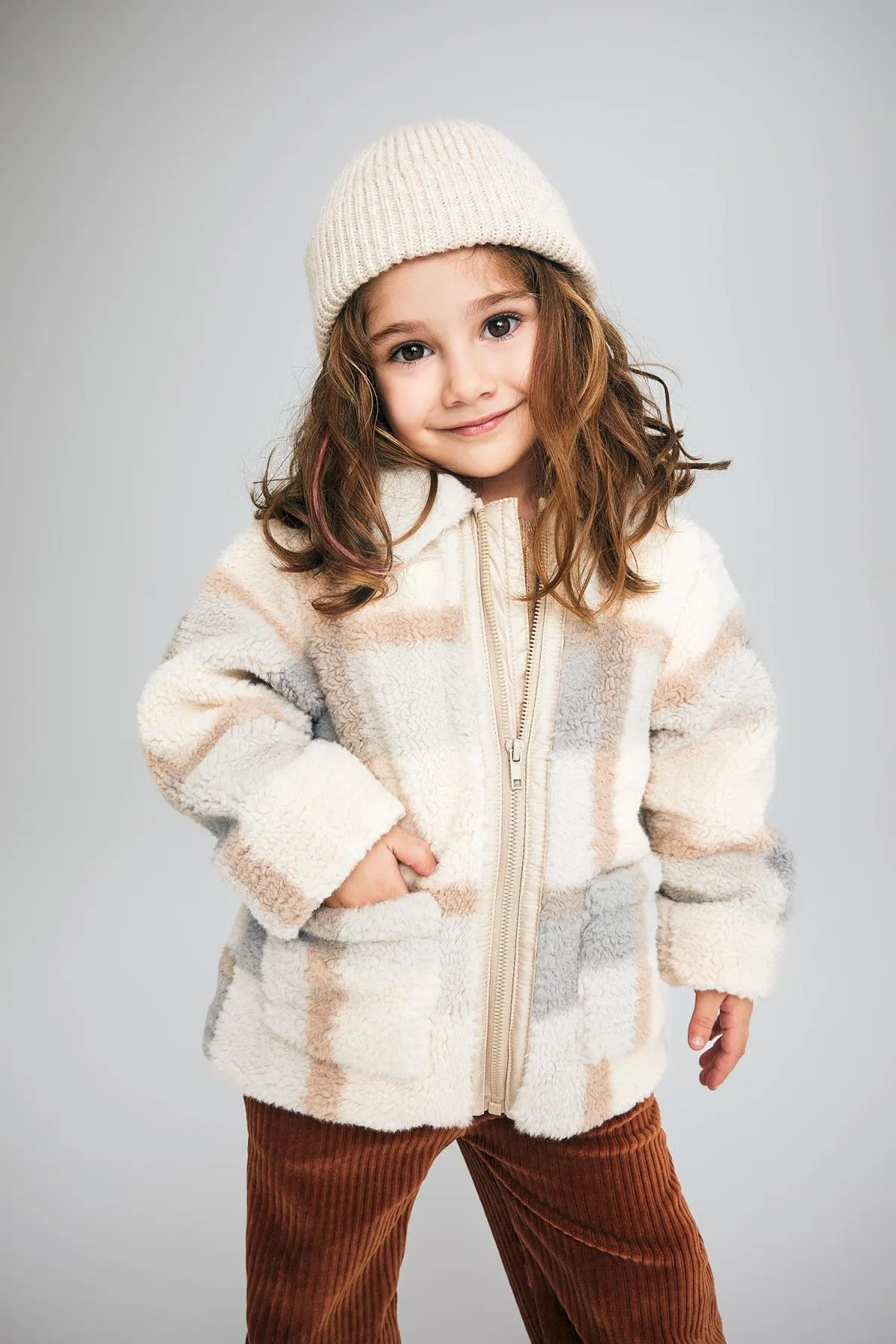 DeFacto  Baby-Cardigan aus Welsoft-Plüsch mit Hemdkragen und Hemdkragen
