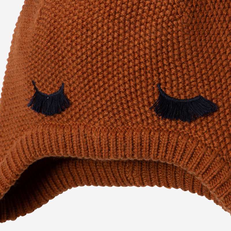 Bonnet bébé fille brodé 3D caramel Catimini