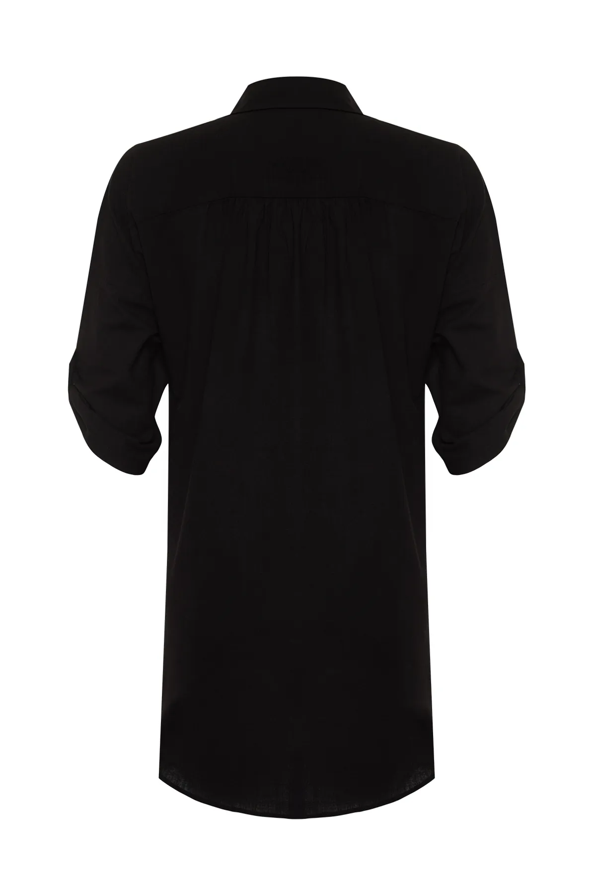 Trendyol Collection  Schwarzes Mini-Strandkleid aus 100 % gewebter Baumwolle TBESS21EL3979