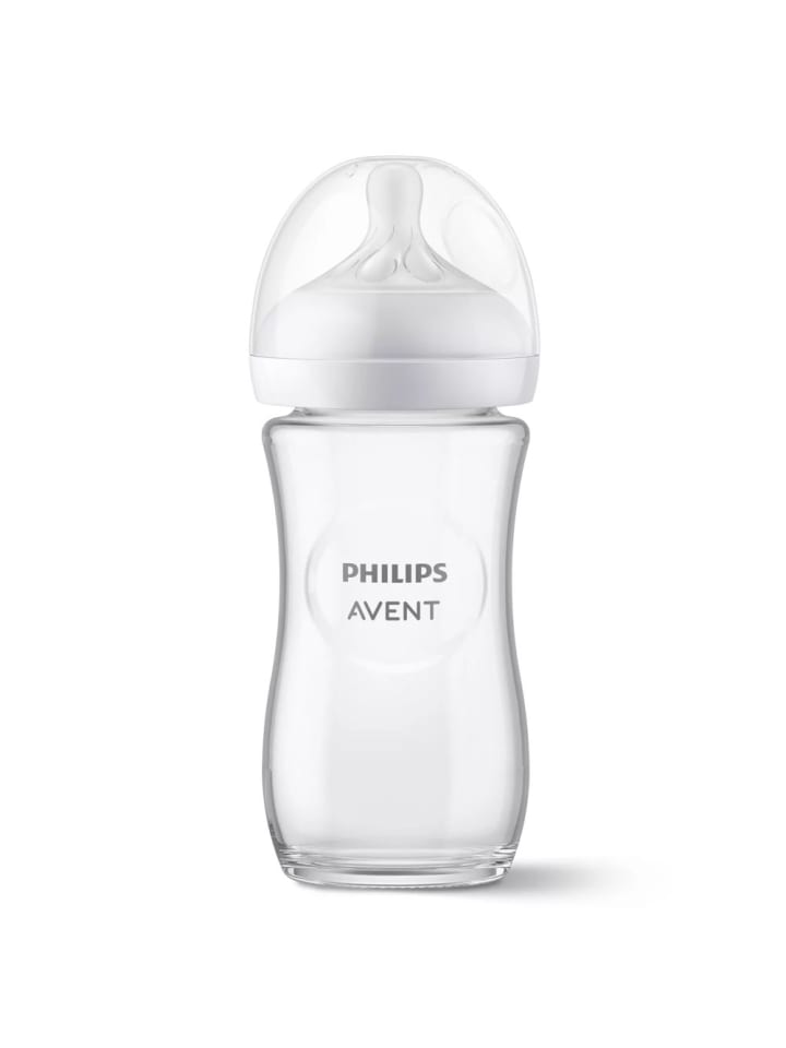 Philips Avent Glas-Flasche Natural Response 240ml   Silikon-Sauger in weiss günstig kaufen onesize