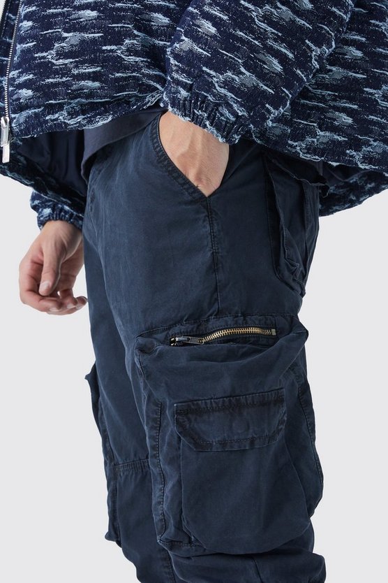 Slim-Fit Schlaghose mit Acid-Waschung