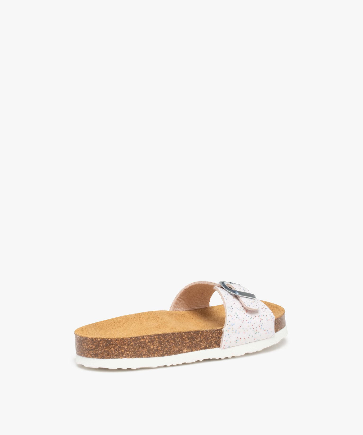 Mules fille à semelle liège et bride à boucle blanc | GEMO