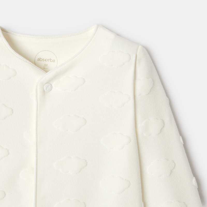 Dors-bien en velours dévoré motif nuage blanc naissance Absorba