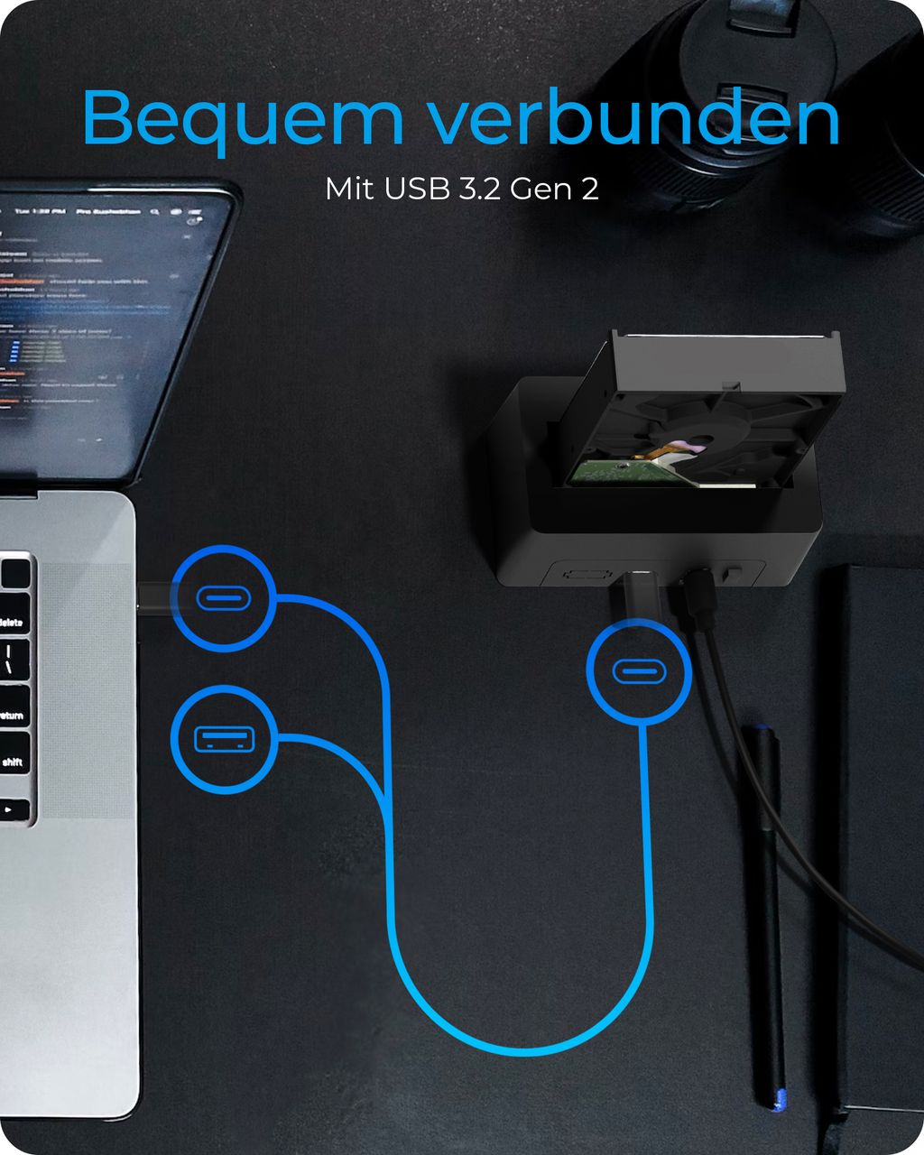 ICY BOX IB-1121-C31, DockingStation für 1x HDD/SSD mit USB 3.1 (Gen 2) Type-CAnschluss