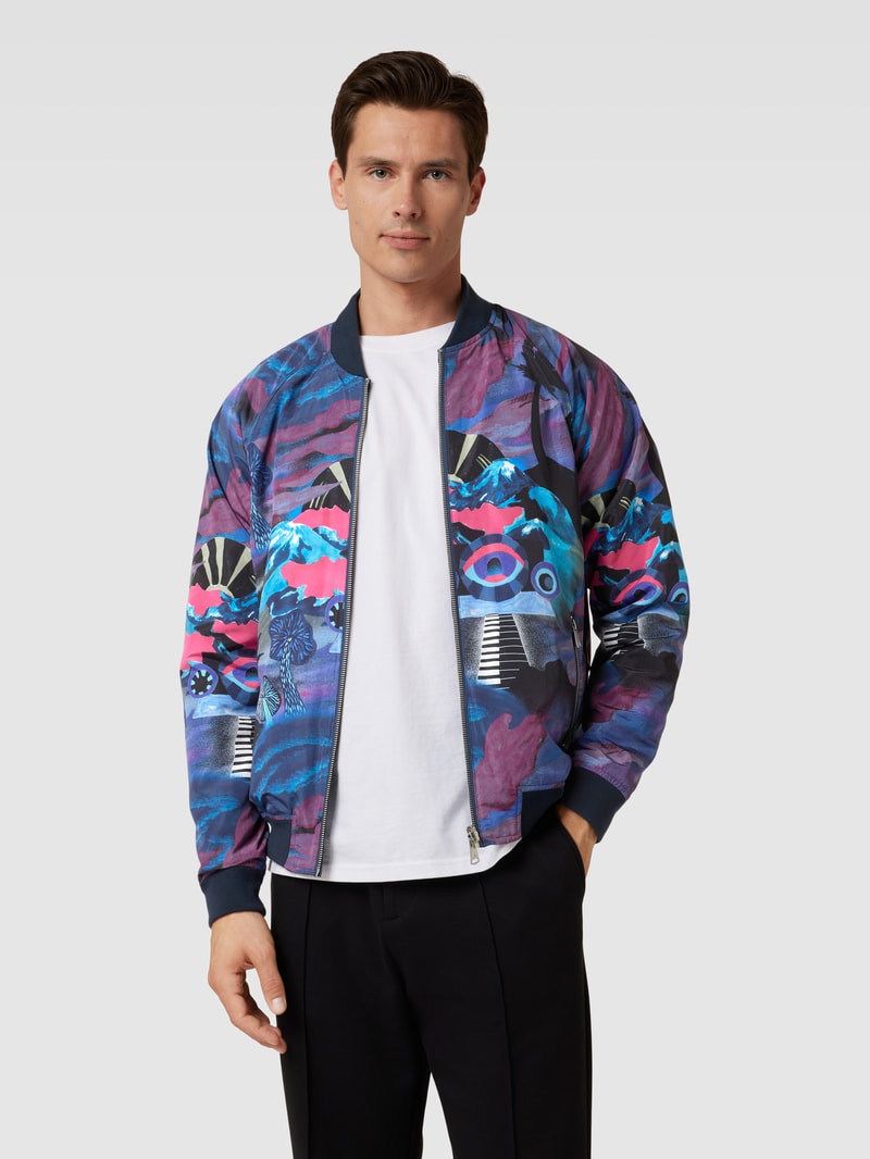 Bomberjacke mit Allover-Muster in violett