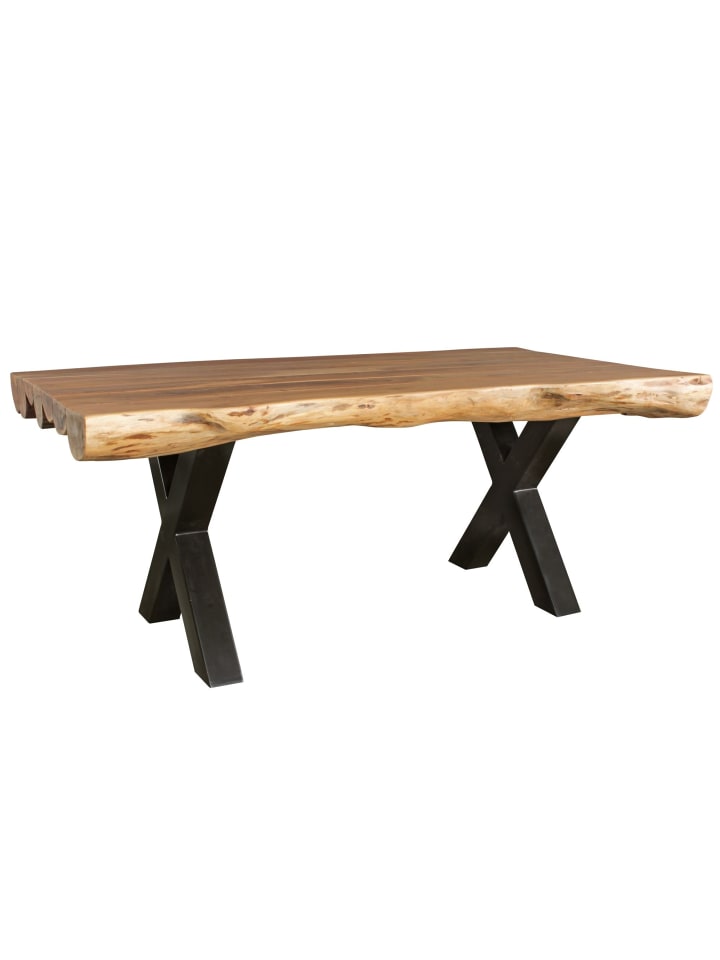 KADIMA DESIGN Esstisch Massiv Akazie, Industrial, Handgefertigt, XXL Tisch, X-Beine günstig kaufen onesize
