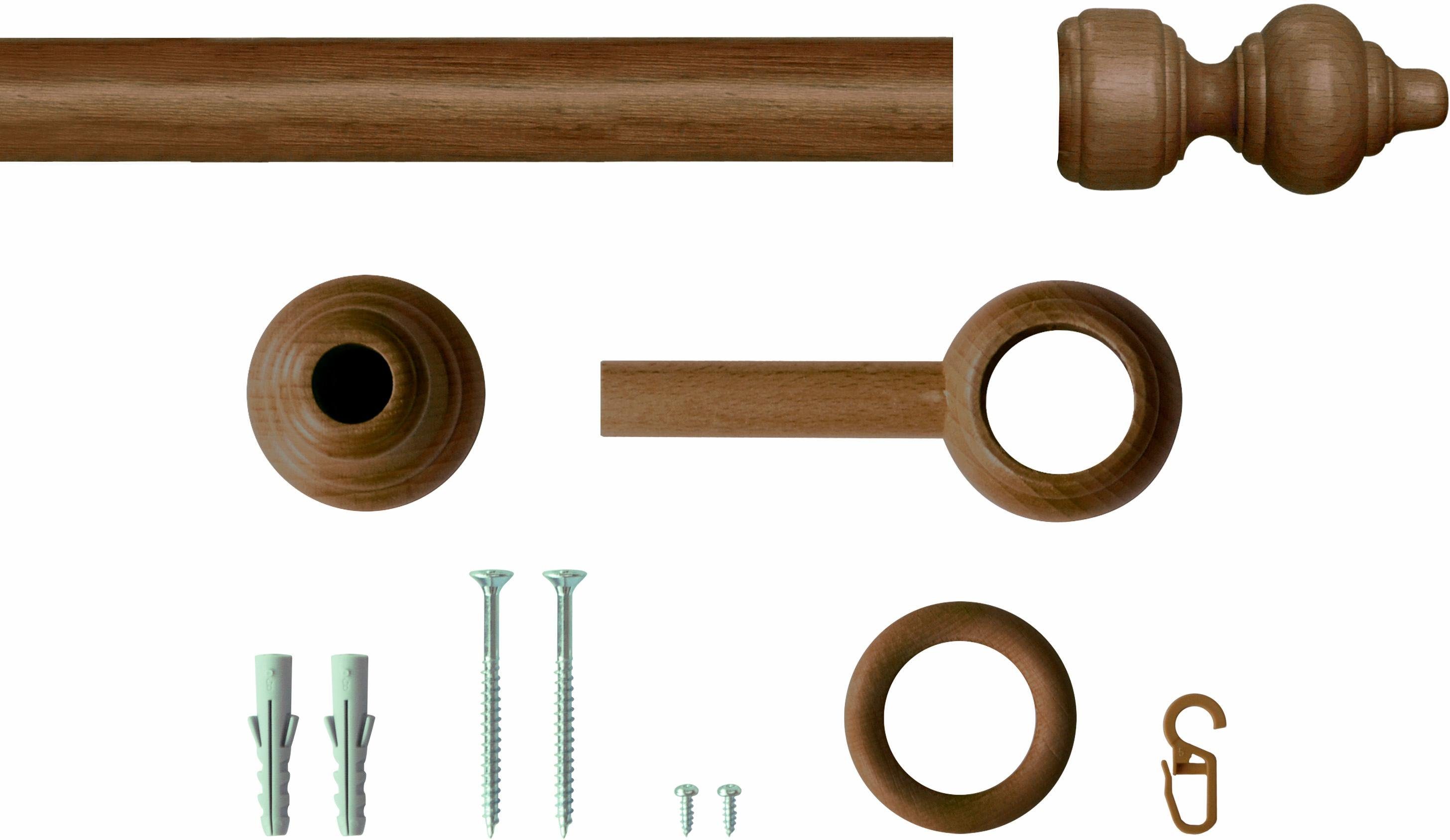 Gardinenstange Trend, Good Life, Ø 28 mm, 1-läufig, Fixmaß, mit Bohren, verschraubt