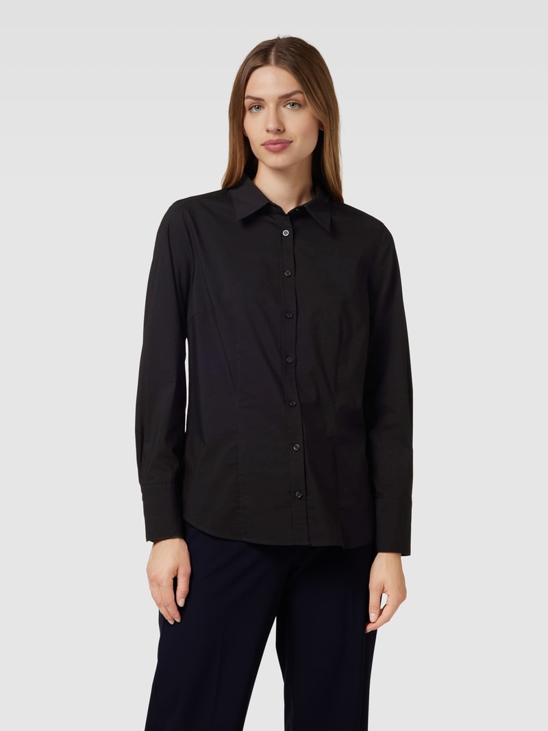 Bluse mit Hemdblusenkragen in schwarz