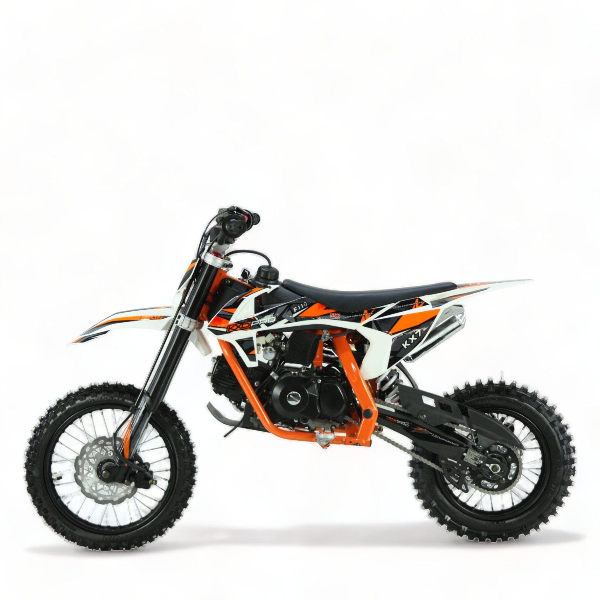 KXD Dirt-Bike KX7 707C Automatik 110CC 14-12 Orange
