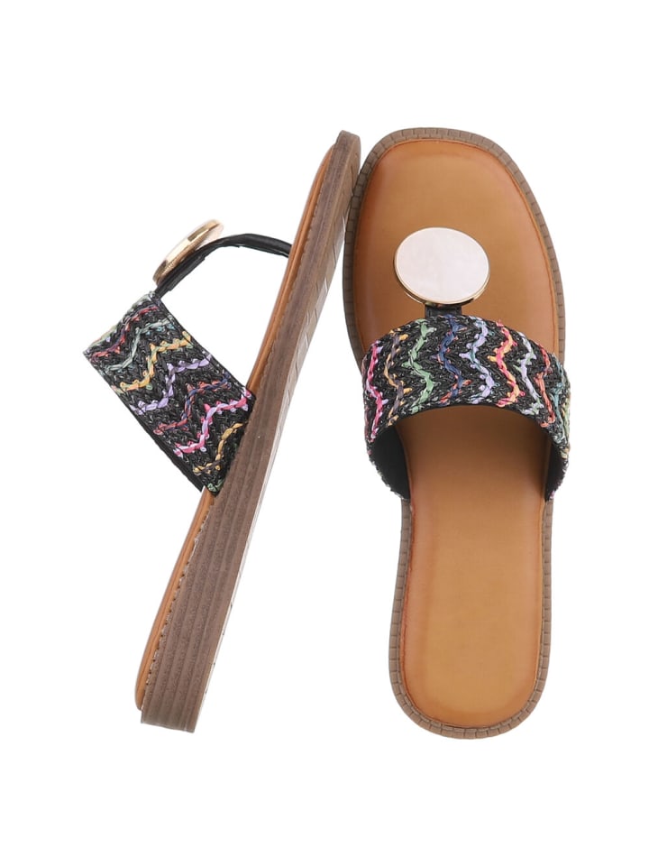 Ital-Design Sandale & Sandalette in Schwarz und Rosa günstig kaufen