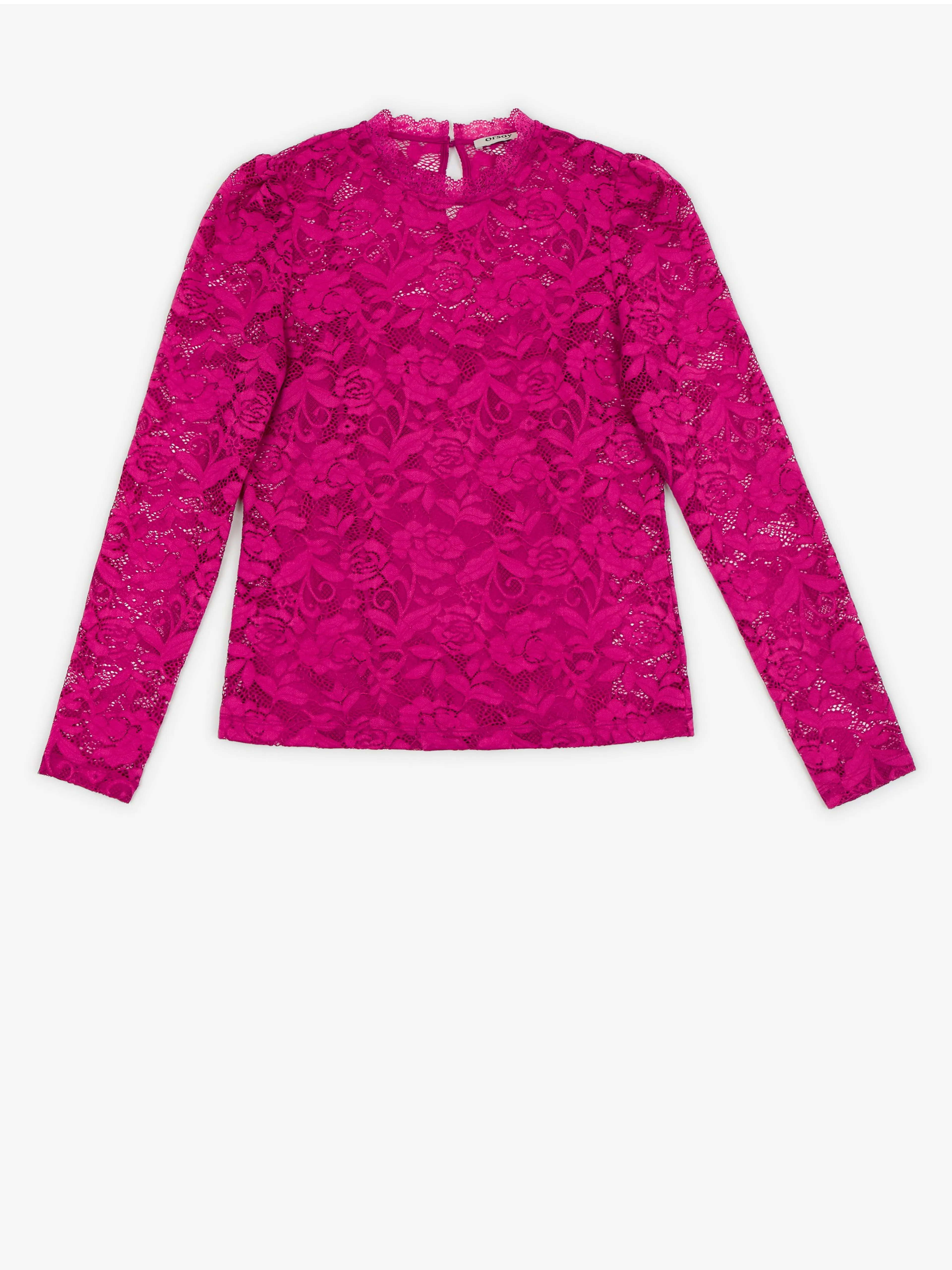 Dunkelrosa Damen T-Shirt mit Spitze ORSAY