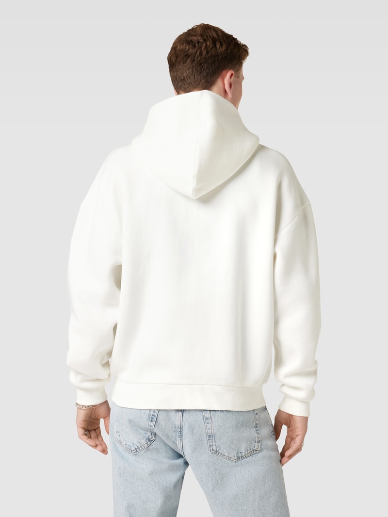 Sweatjacke mit Label-Stitching in weiß