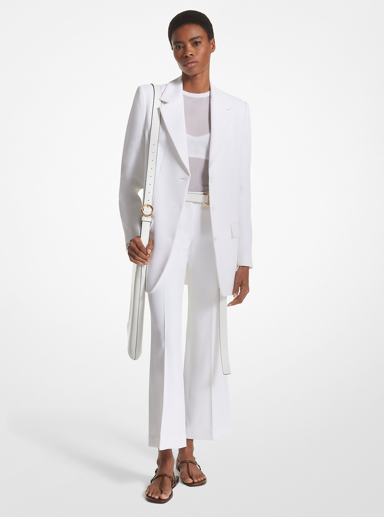 Double Crepe Sablé Boyfriend Blazer - OPTIC WHITE