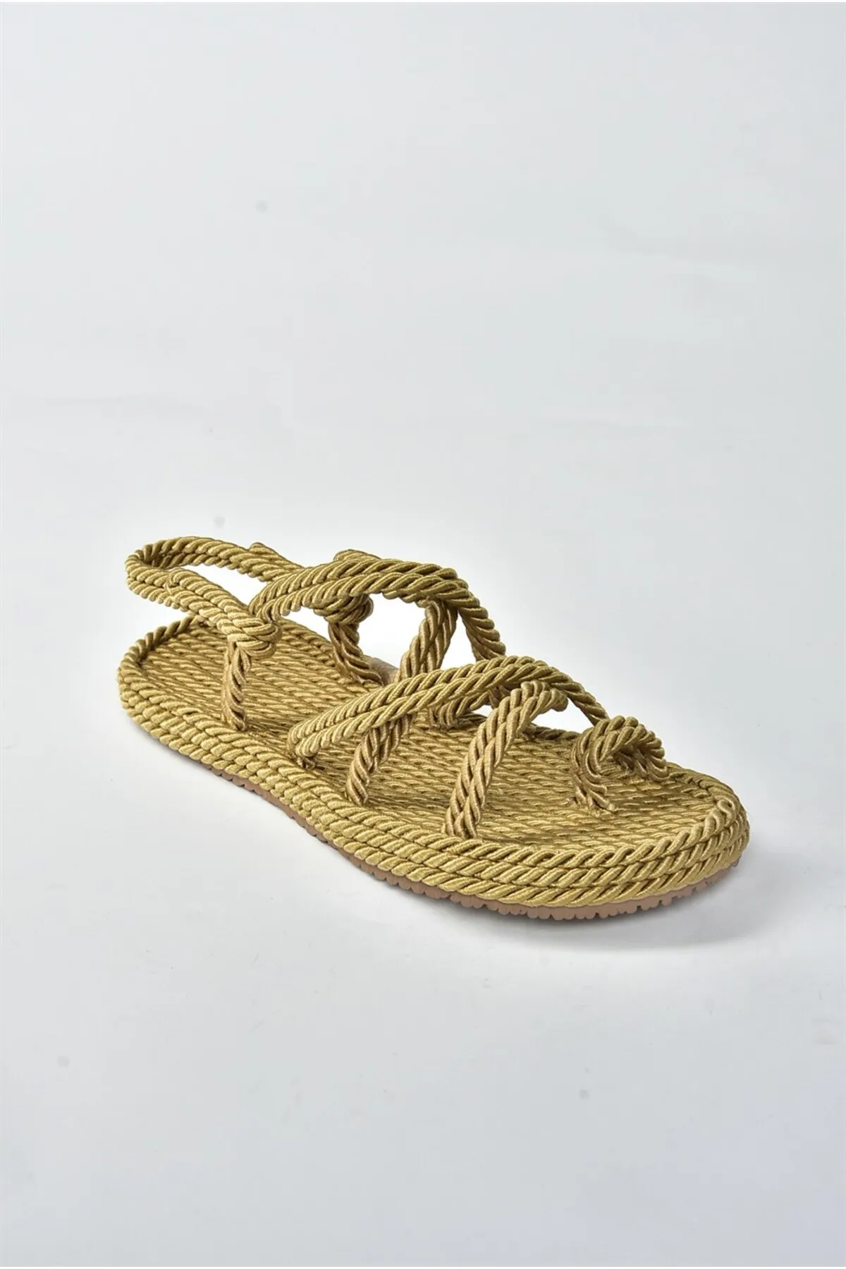 Fox Shoes  Damensandalen aus goldenem Stoff F470135104