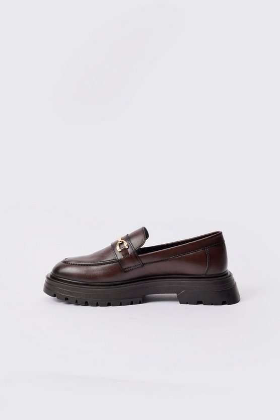 Klobige PU-Loafer mit Metall-Detail