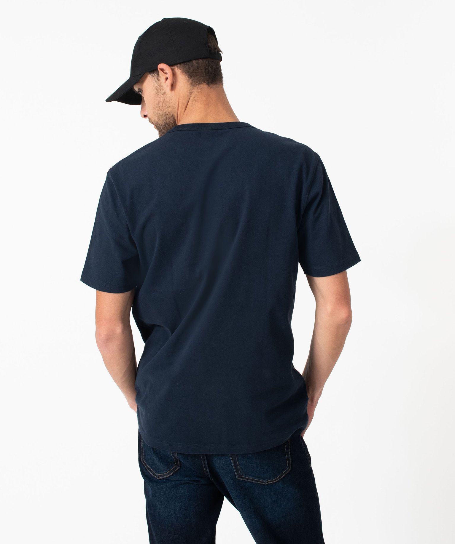 Tee-shirt à manches courtes avec poche poitrine homme bleu fonce | GEMO