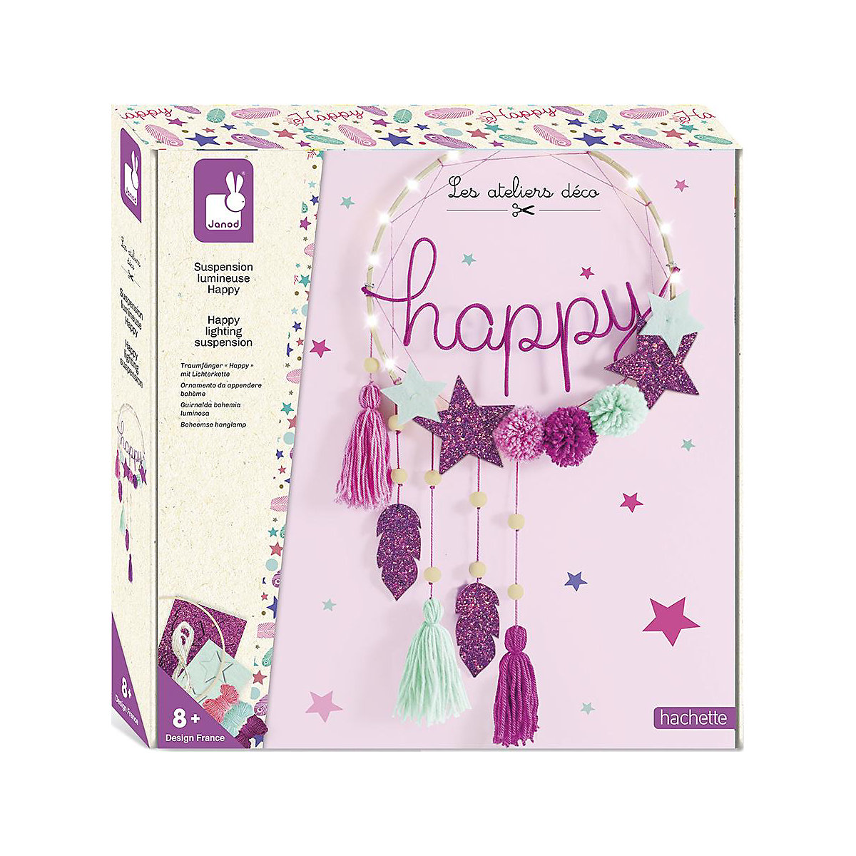 Kreativ-Set Traumfänger «Happy» mit Lichterkette