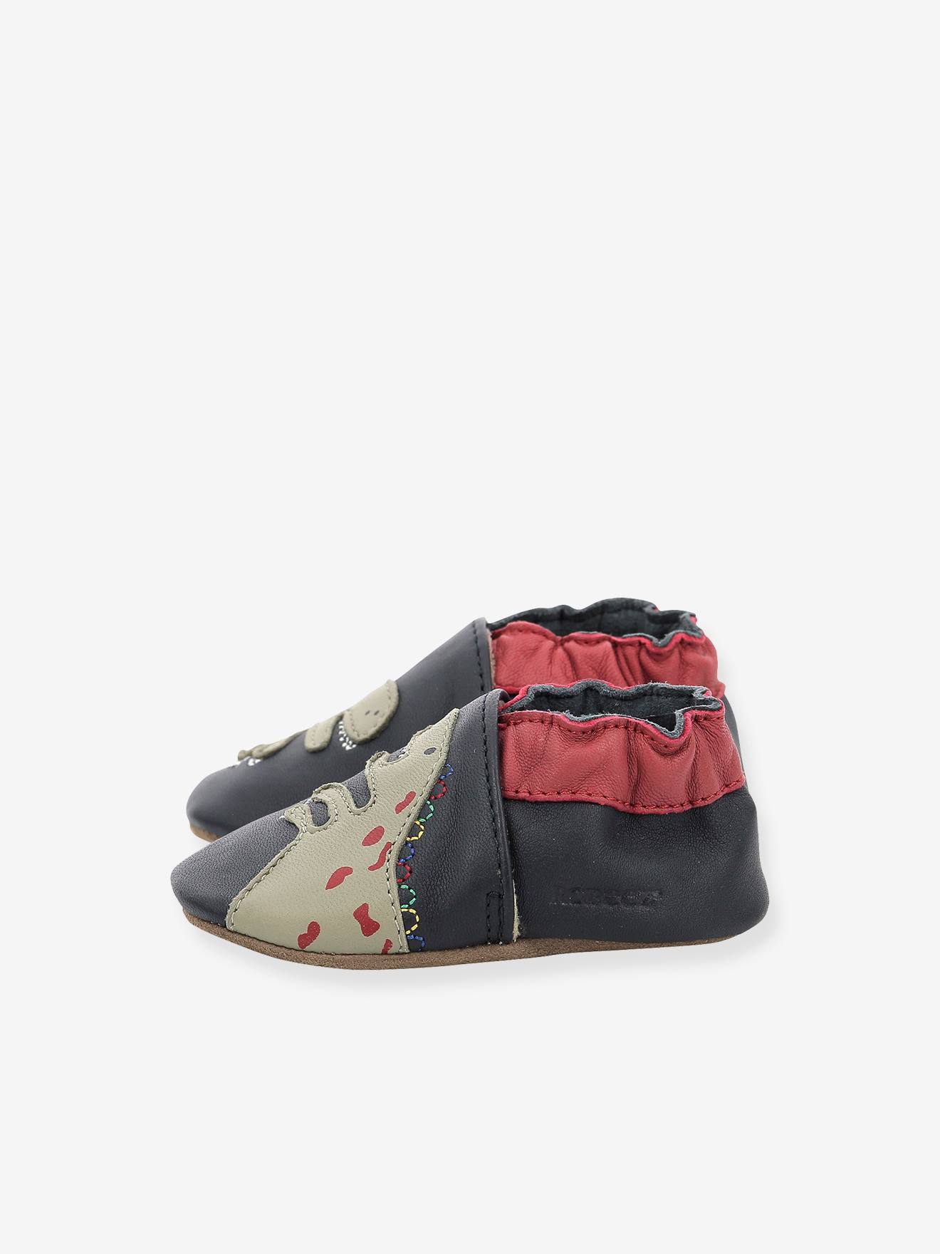 Chaussons cuir souple bébé Cretace Star 946820-10 ROBEEZ© marine