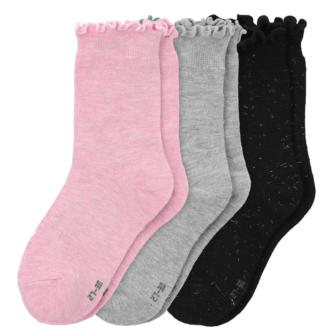 3 Paar Mädchen Socken mit Effektgarn