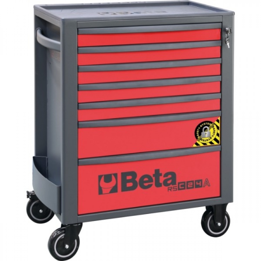 Beta 024004173 Voziček za orodje, rdeč s 7 predali - 74x44,5x96,9 cm