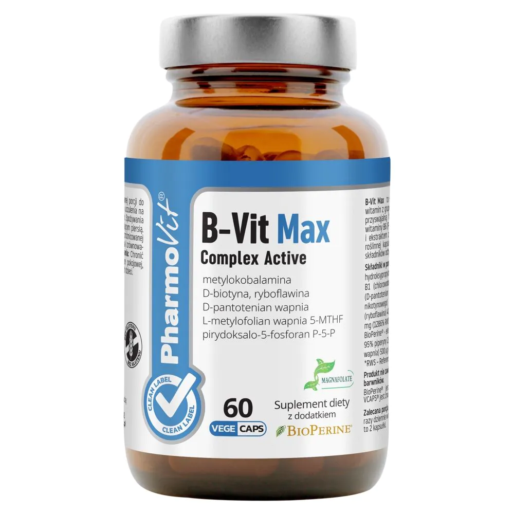 PharmoVit Clean Label B-Vit Max Complex Active Κάψουλες