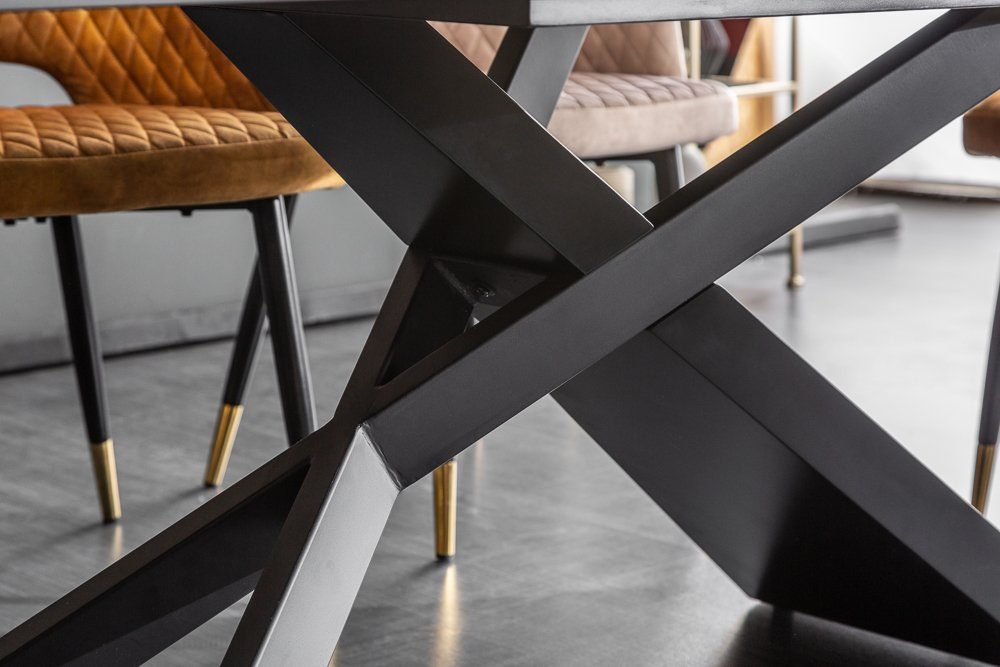 riess-ambiente Esstisch EUPHORIA 180-220-260cm taupe / schwarz, Keramik · ausziehbar · Marmor-Optik · Industrial Design
