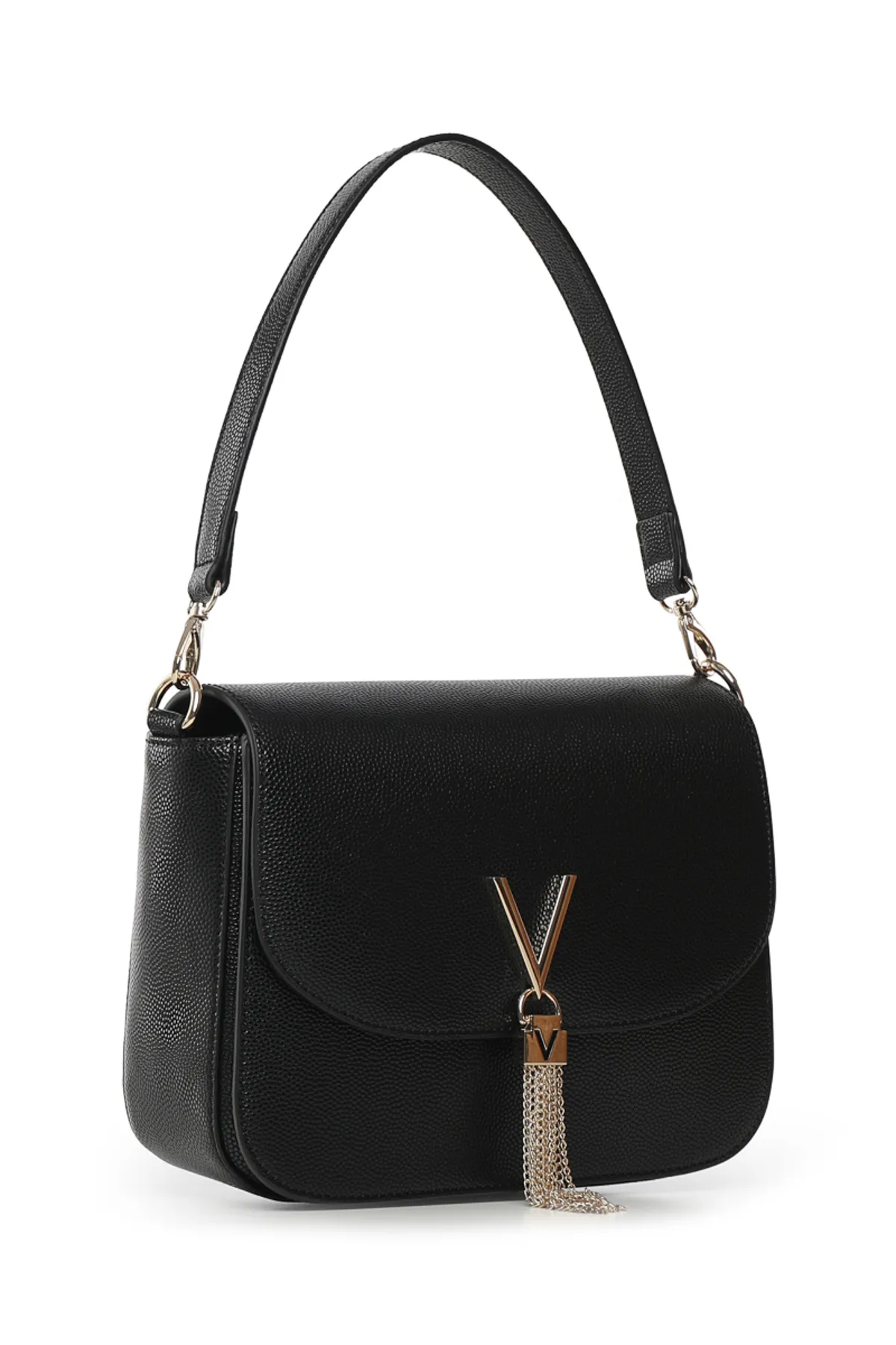 Mario Valentino  Schwarze Damen Umhängetasche Vbs1r404gnero/gold