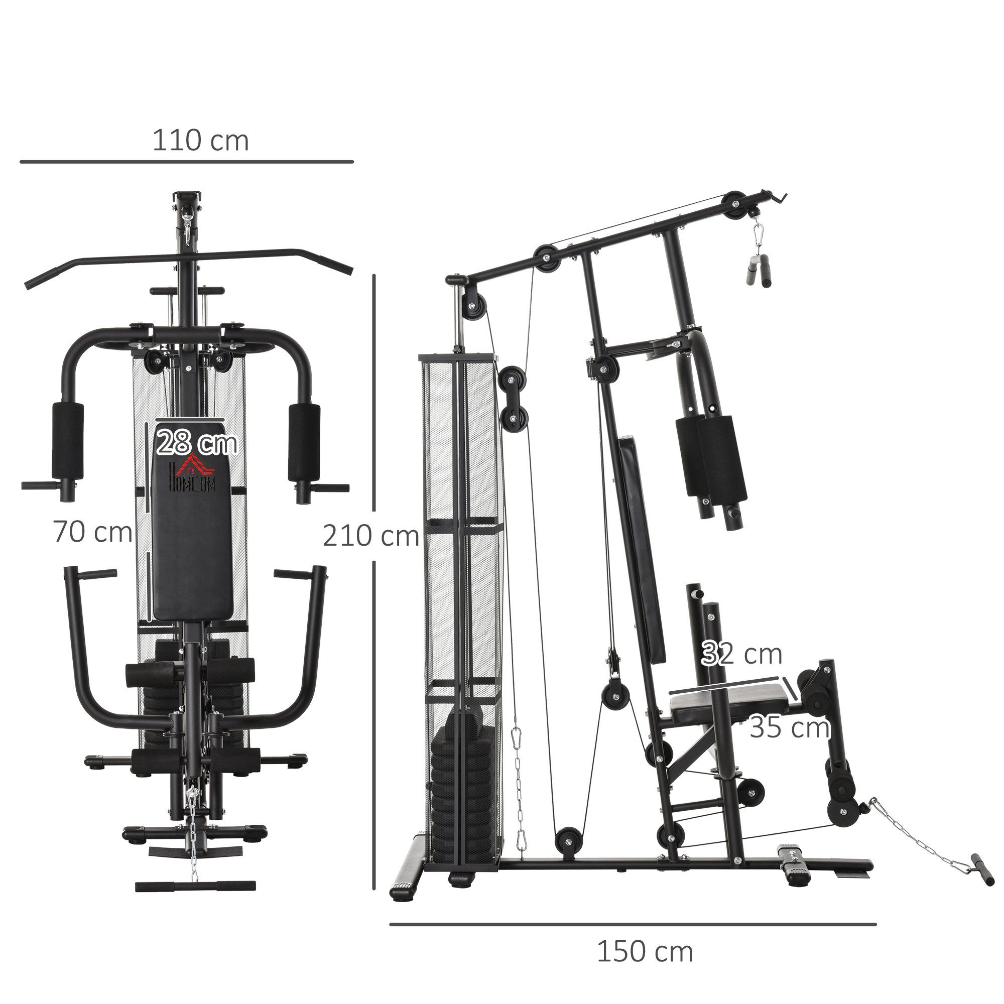 HOMCOM Kraftstation Kraftstation für das Home Gym