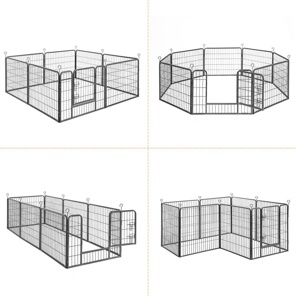 FEANDREA Hundekäfig, L/XL/XXL Welpenauslauf, 8 Platten DIY, Doppel-L-Schloss