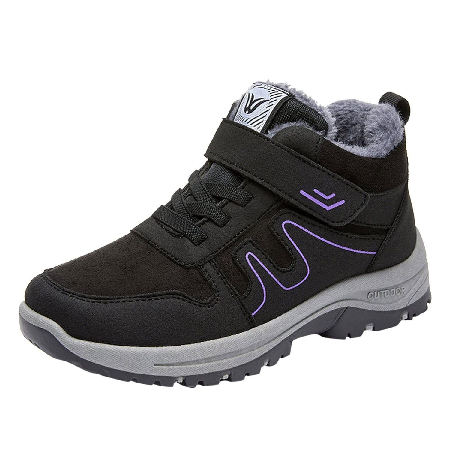 Daisred Damen Winterstiefel Trekkingschuhe mit Warme Pelzfutter Snowboots