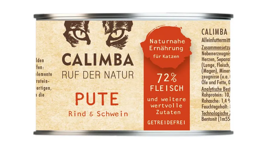 CALIMBA Katzennassfutter Pute mit Rind Dose 200 g
