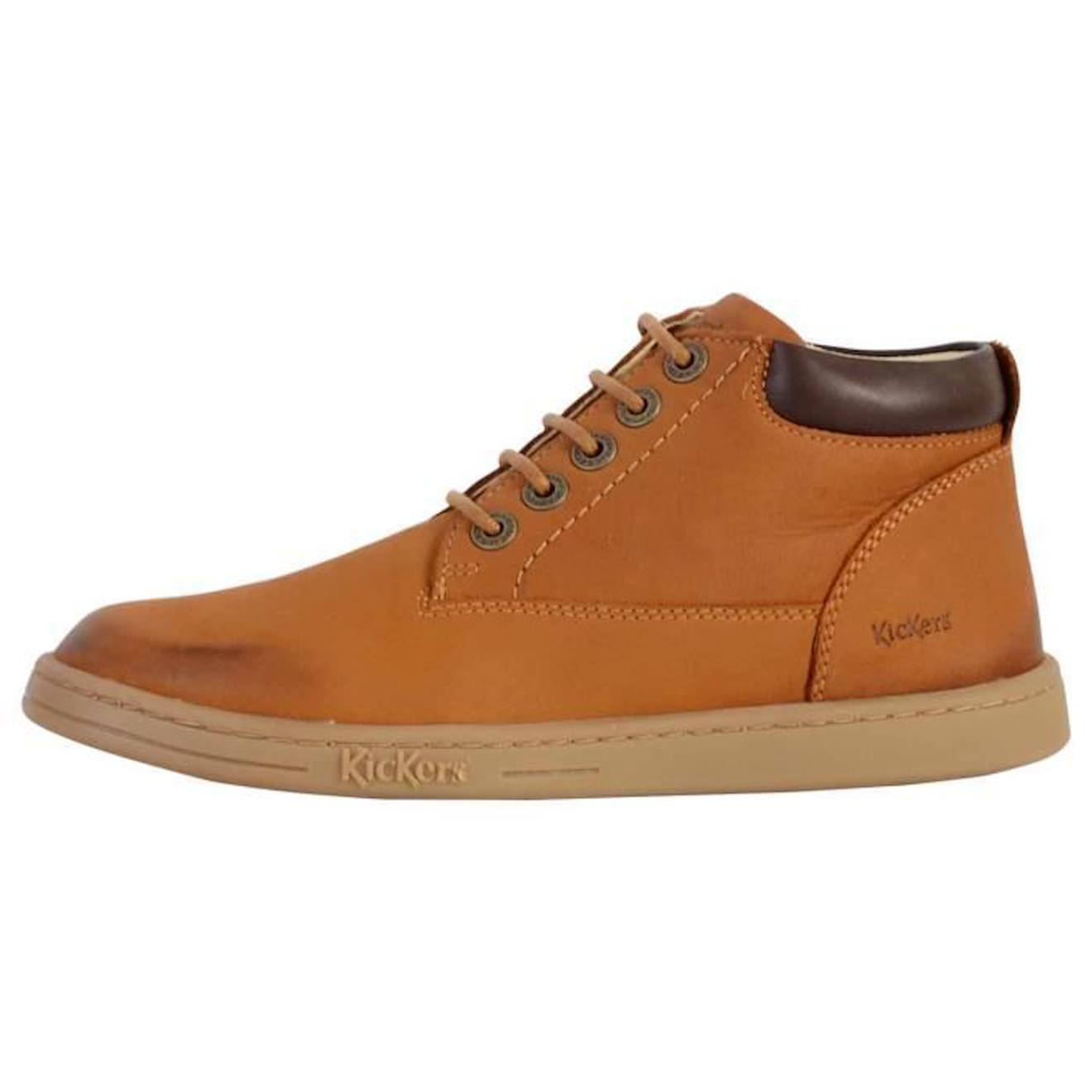 Basket Cuir Enfant Kickers Tackland marron