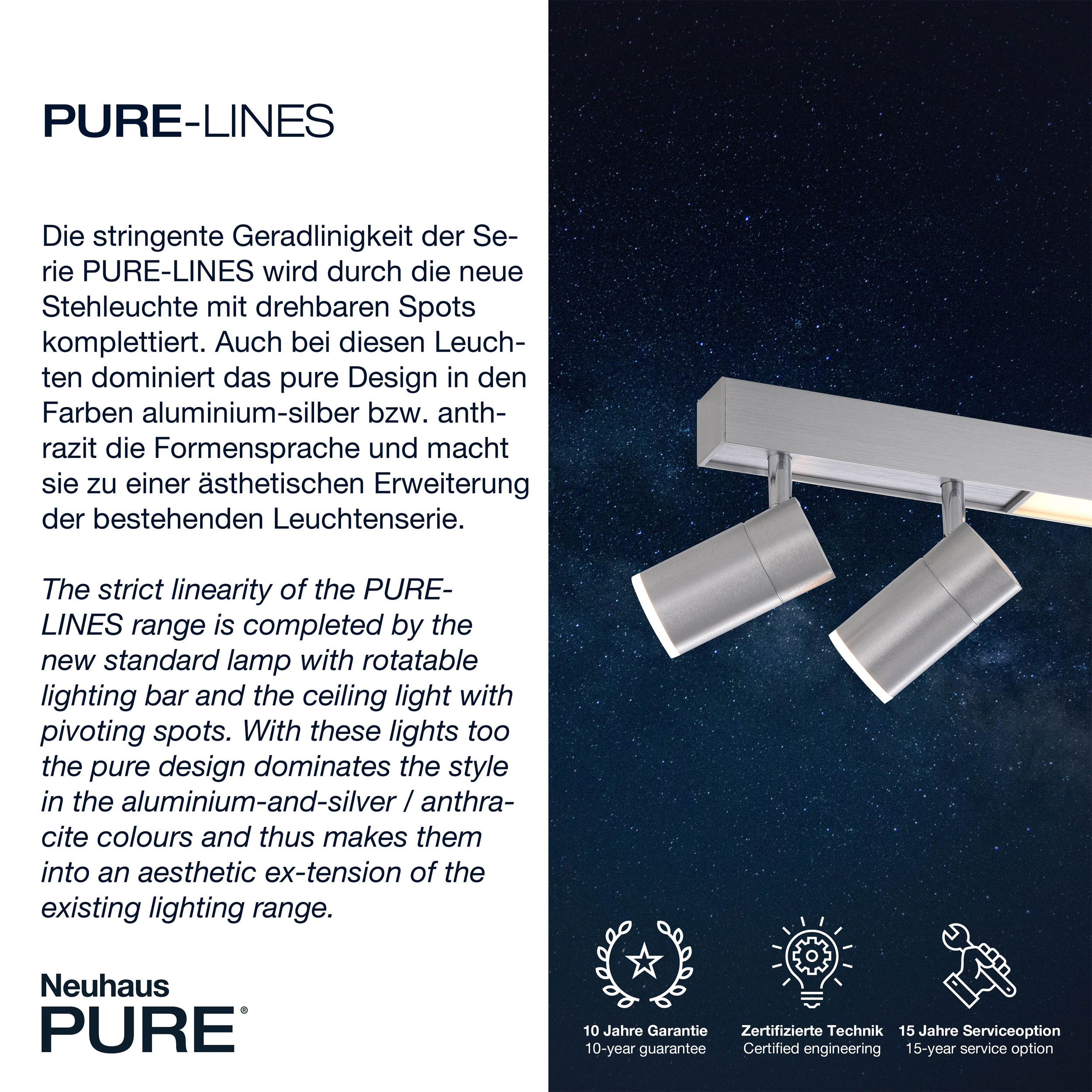 PURELED-Deckenleuchte 5flg