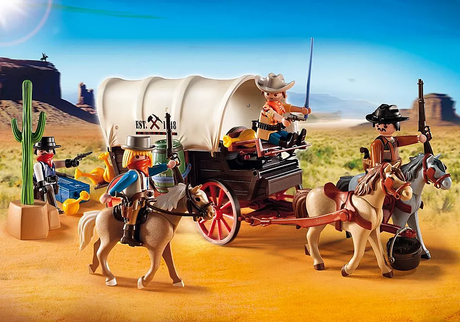 Planwagen mit &Uuml;berfall