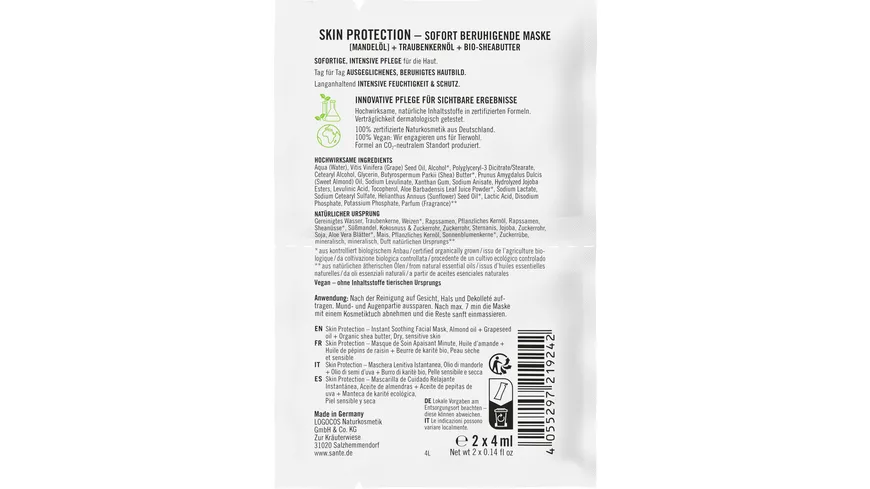 SANTE Skin Protection Beruhigende Maske 8 ml