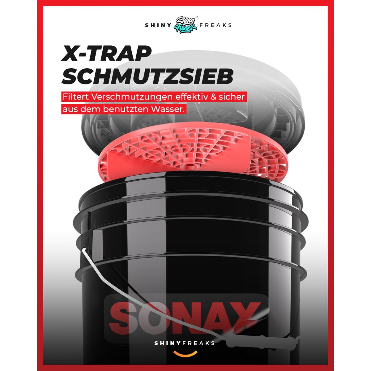Autowäsche Set: Waschset Sonax Glanzshampoo Konzentrat 500ml inkl. Schmutzsieb & Mikrofaser Autowaschhandschuh - Autowäsche, Waschhandschuh, waschen, reinigen, pflegen | 3-teilig