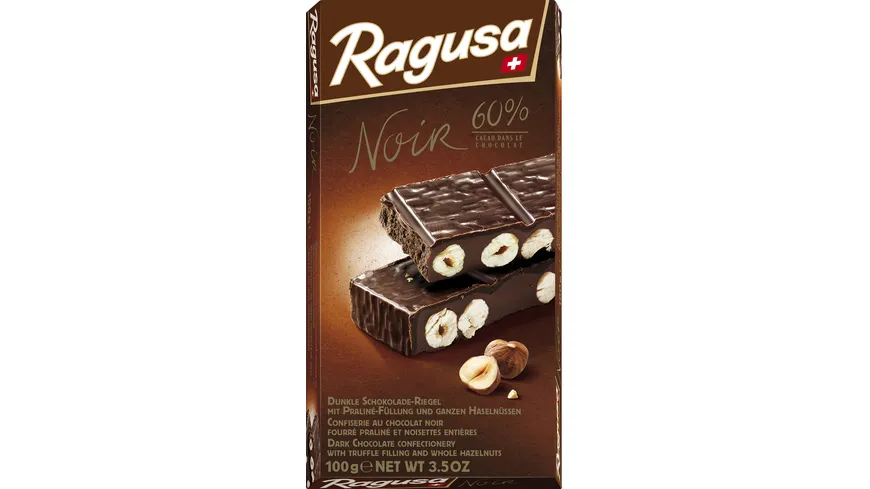 Ragusa Noir 60% dunkle Schokolade mit ganzen Haselnüssen 100 g