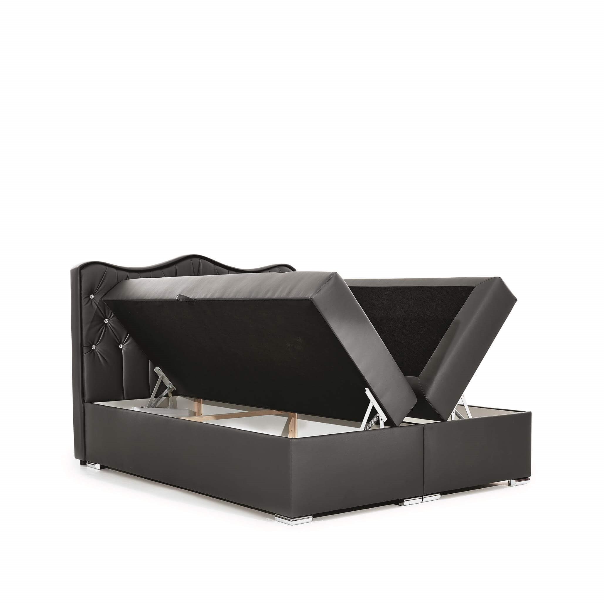 Furnix Ecksofa TANSEL 120x200 Bett mit Topper und Bettkasten Ökoleder, hochwertiges veganes PU-Leder