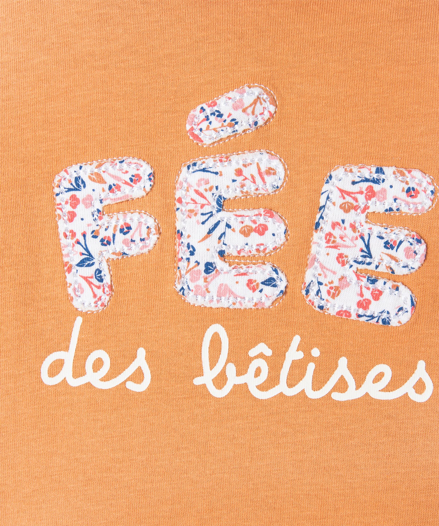 Tee-Shirt bébé fille avec inscription brodée et col froncé beige | GEMO