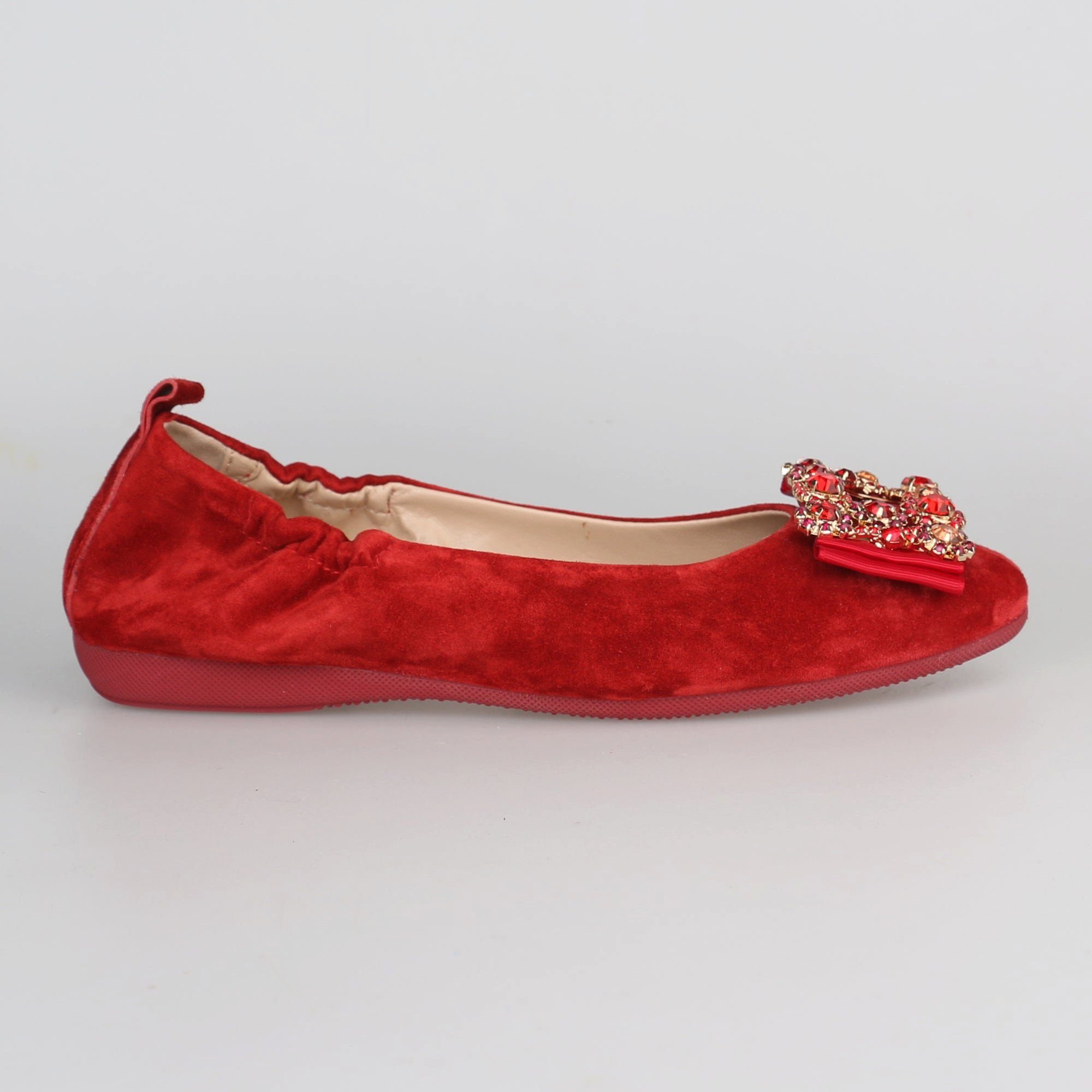La Ballerina La Ballerina CAMBIO soft 15, Veloursleder, Rot Ballerina 2ei Schnallen im Lieferumfang, Trend Ballerinas 2024