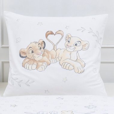 Kinderbettwäsche König der Löwen 135x200 + 80x80 cm, 100 % Baumwolle, MTOnlinehandel, Renforcé, 2 teilig, Simba & Nala Bettwäsche für Kinder und Jugend