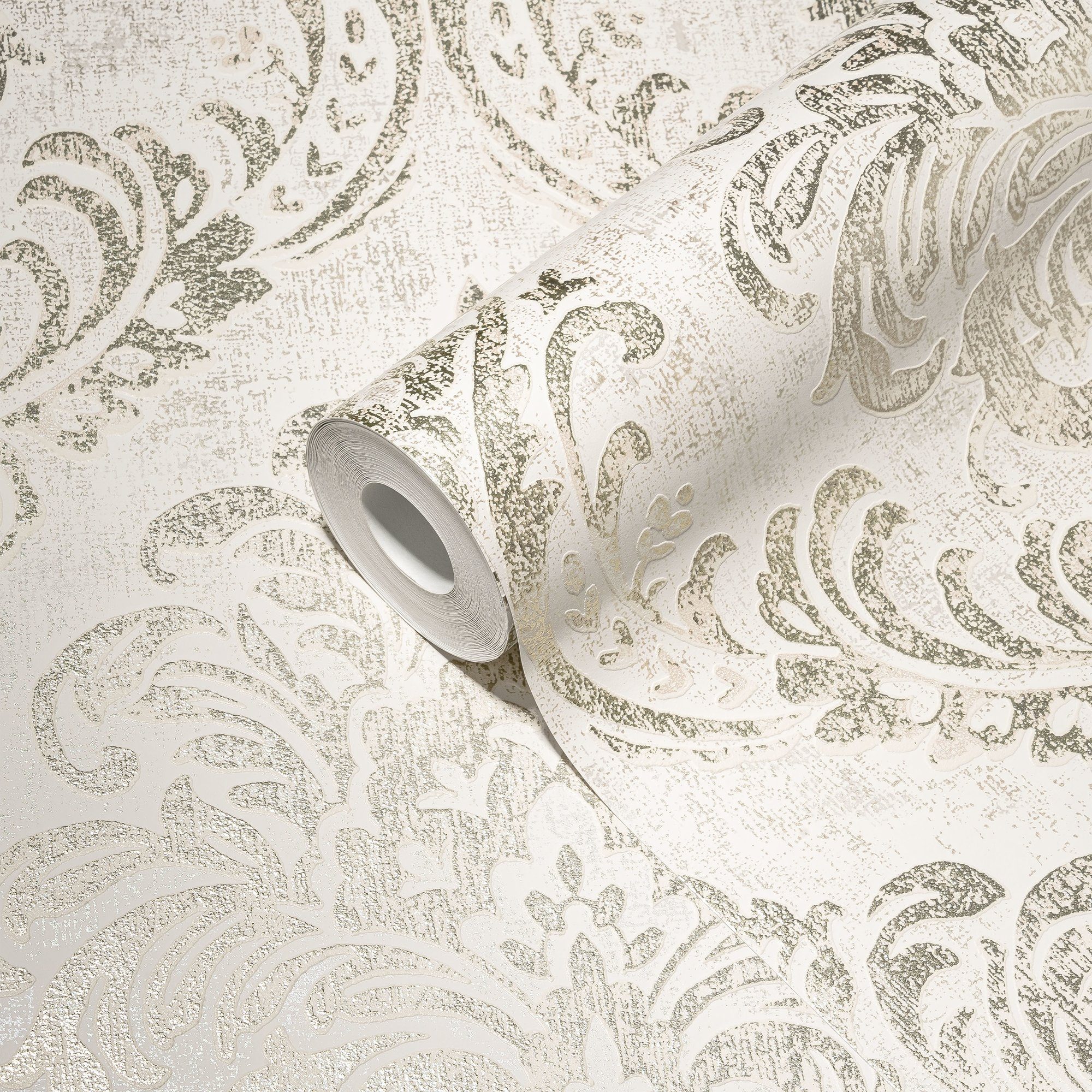 living walls Vliestapete Metropolitan Stories. Travel Styles. Ornament-Tapete, strukturiert, metallic, (1 St), Tapete Klassisch Elegant Barock Vintage-Optik Shabby Chic