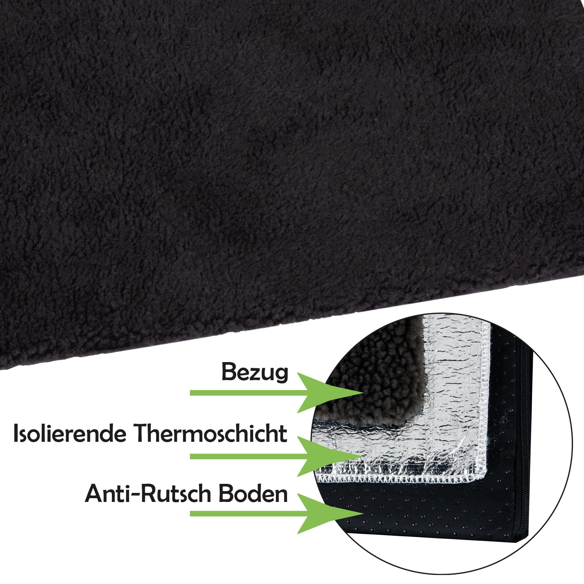 Bestlivings Tierdecke Selbstheizende Thermodecke, aus Polyester, für Katzen & Hunde mit Reißverschluss, thermoisolierende, kuschelig weiche, waschbare Haustierdecke