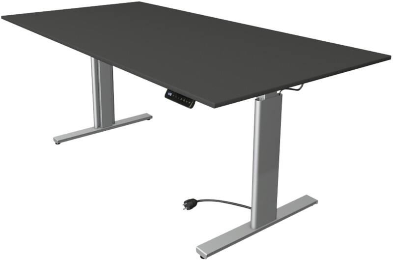 Kerkmann Move 3 Rechteckig Elektrisch Höhenverstellbar Sitz-Stehschreibtisch Anthrazit, Silber 2.000 x 1.000 x 1.200 mm